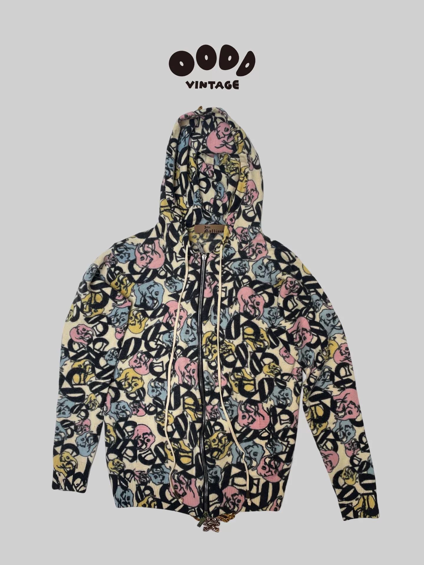 John Galliano John galliano 1990s wolf wool hoodie | Grailed