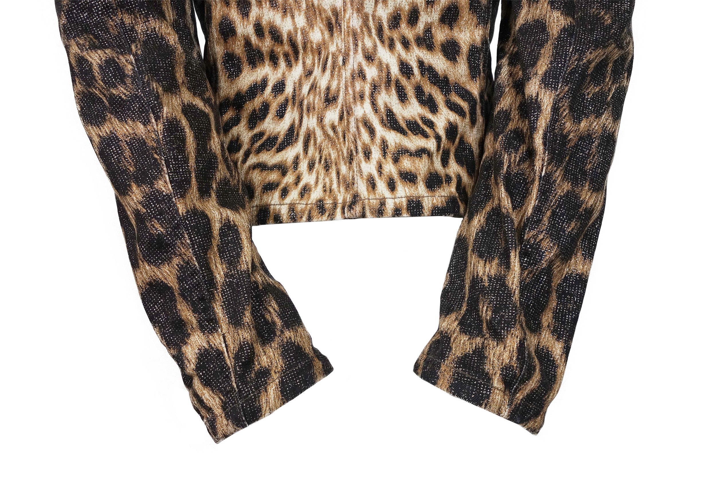Roberto Cavalli Roberto Cavalli Denim Jacket Leopard Print 90s Vintage Size S / US 4 / IT 40 - 9 Thumbnail