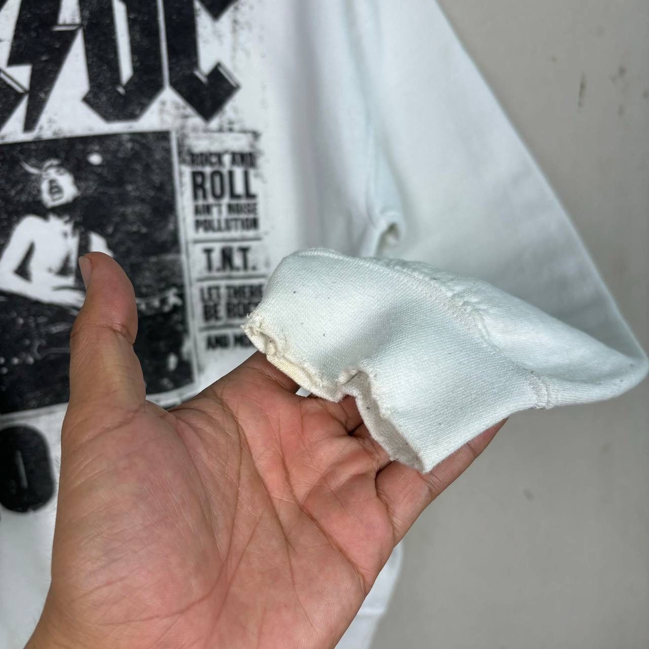 AC/DC Thrashed AC/DC No Bull White Distressed Sweatshirt ERD Size US M / EU 48-50 / 2 - 4 Thumbnail