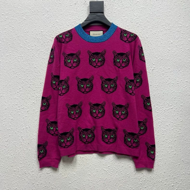 Gucci Gucci Cat pattern knitted wool sweater 2501-Nextarrow Size US S / EU 44-46 / 1 - 1 Thumbnail
