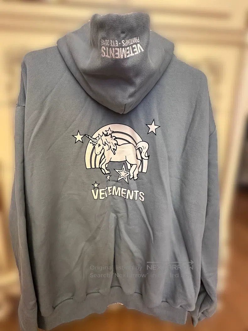Vetements Vetements Haze Blue Unicorn Hoodie Size US XS / EU 42 / 0 - 2 Thumbnail