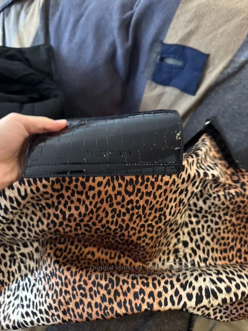 Balenciaga Balenciaga Leopard Print Nylon Pattern Crocodile Leather B Size ONE SIZE - 2 Thumbnail