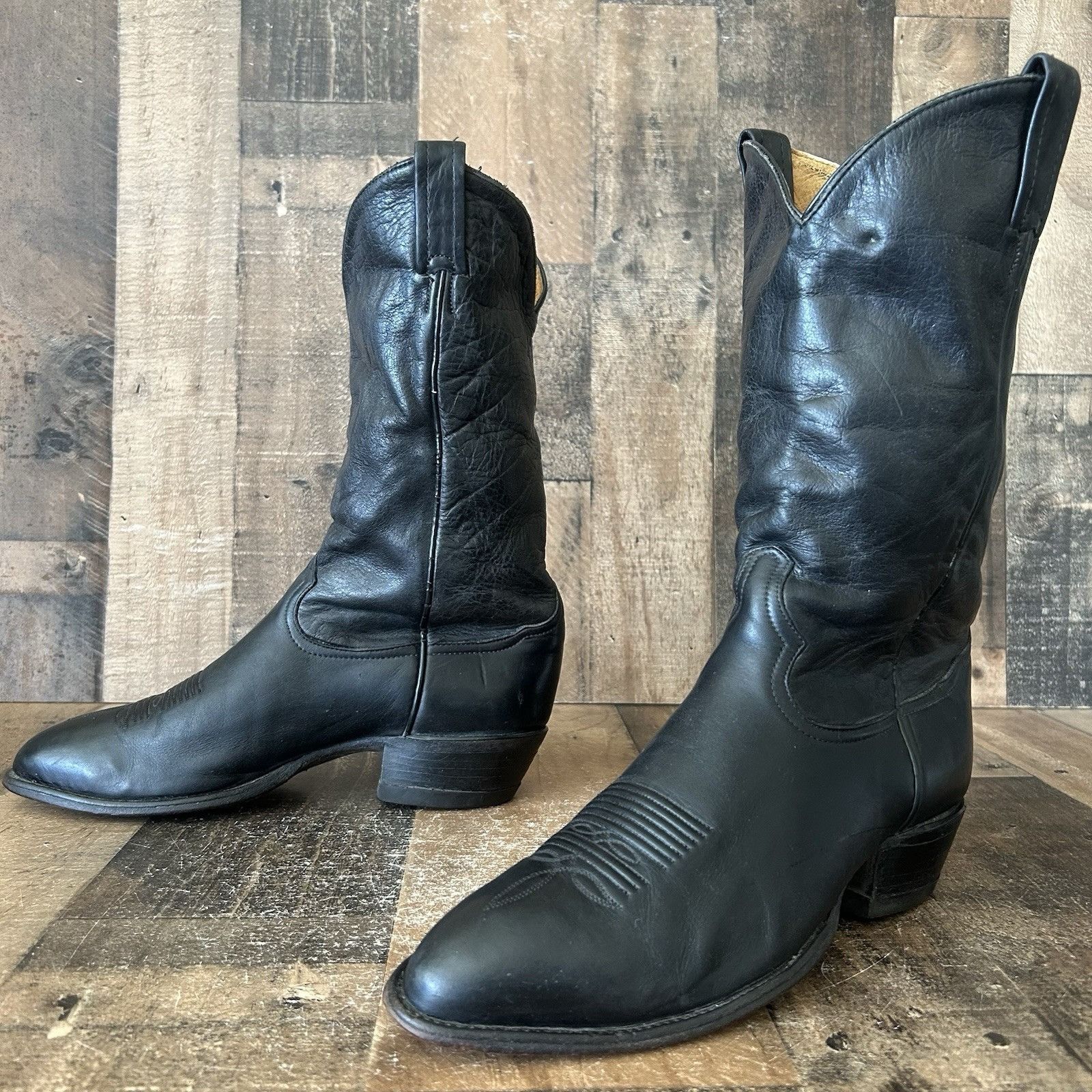 Tony Lama Tony Lama Vintage Classic Black Cowboy Boots Mens 10 D Size US 10 / EU 43 - 2 Thumbnail