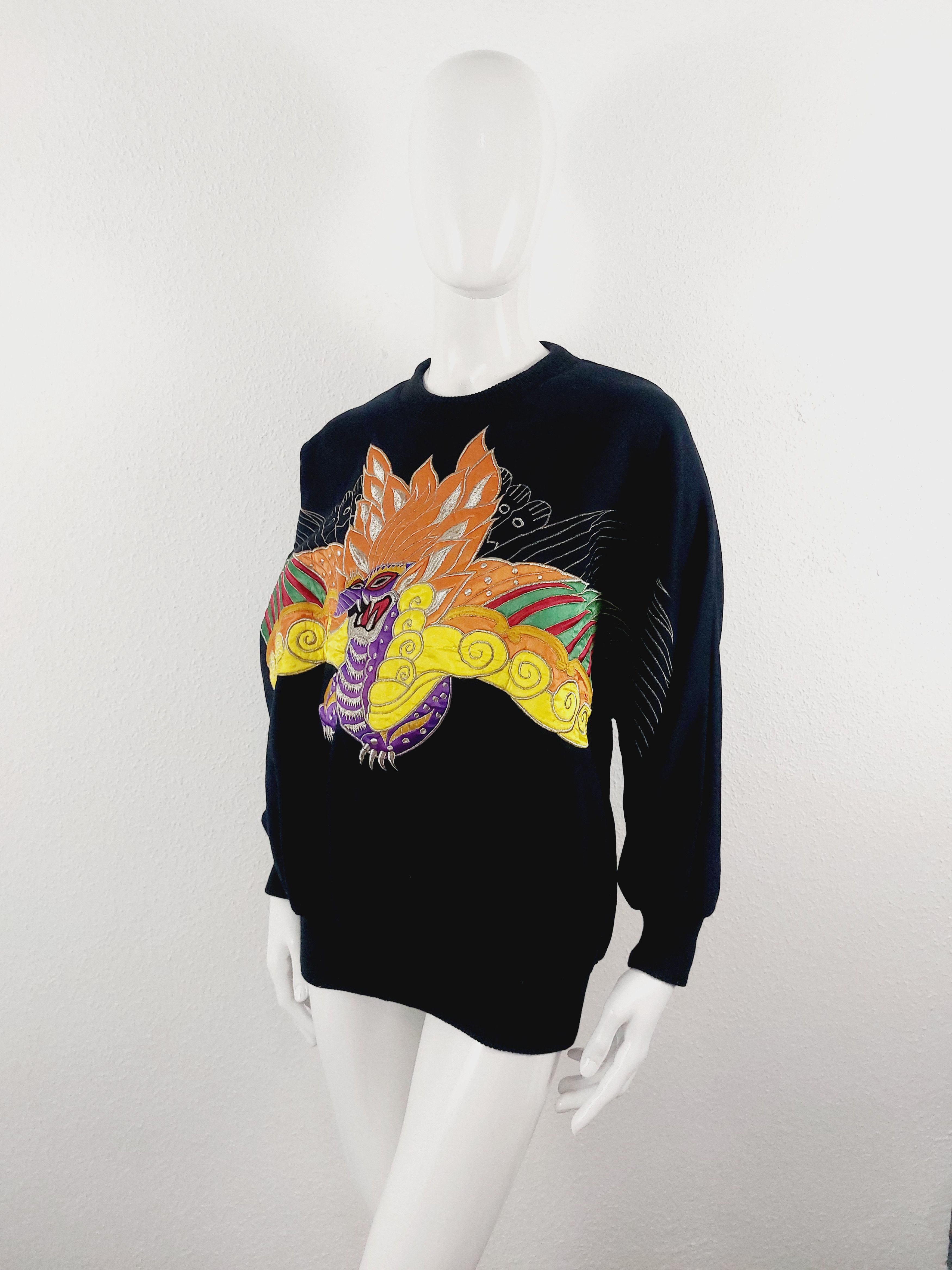 Kansai Yamamoto Kansai Yamamoto Japanese Dragon Sweater Pullover Size US M / EU 48-50 / 2 - 4 Thumbnail