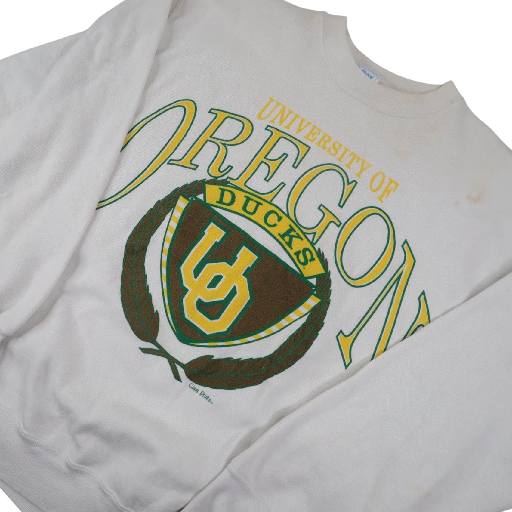 Vintage VINTAGE University of Oregon Ducks Graphic Sweatshirt Men L White Pullover Sweatshirt Regular 9/10 22"x26" Size US L / EU 52-54 / 3 - 2 Thumbnail