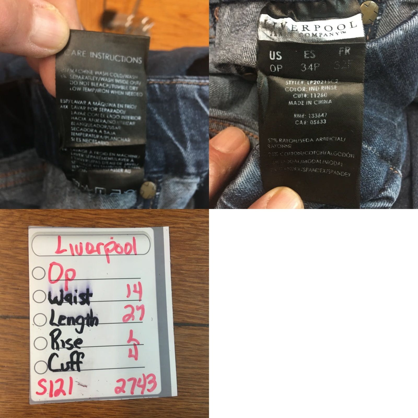 Vintage Liverpool Jeans Skinny Blue Denim Flat Front Petite OP Womens 27in Inseam Casual Stretch 5-Pocket Jeans Size 25" / US 0 / IT 36 - 8 Thumbnail