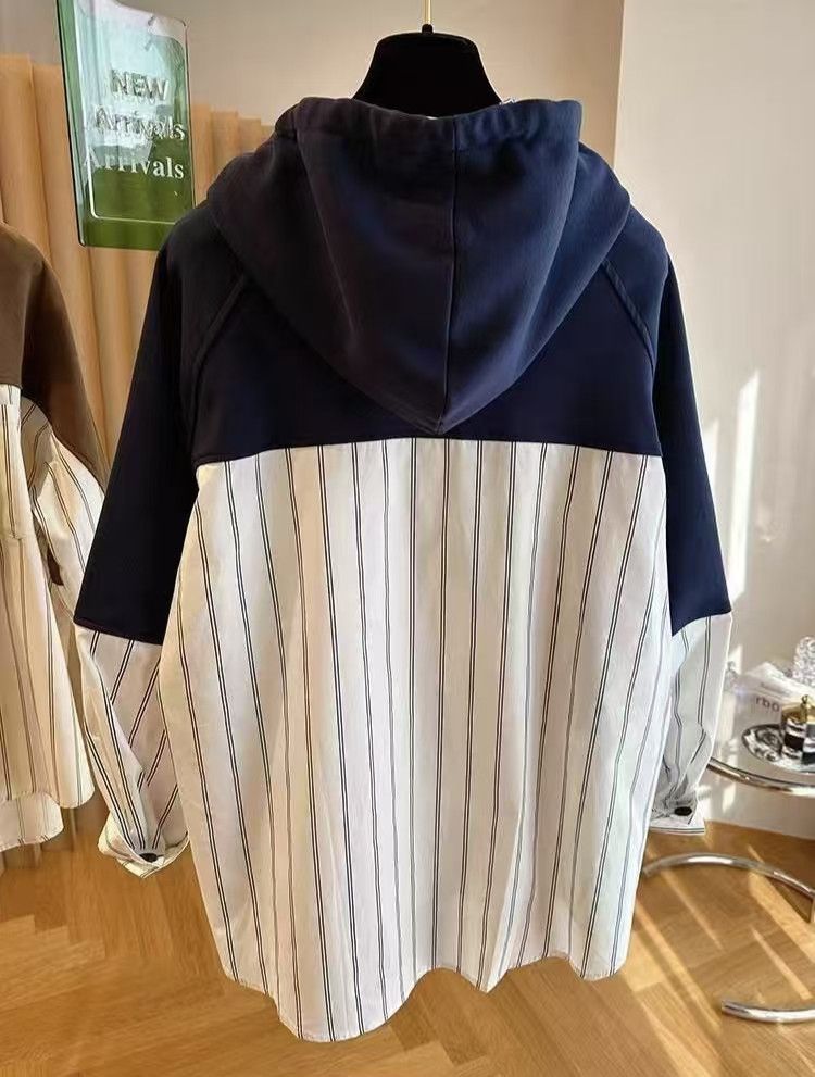 Vintage Contrast Stripe Hooded Button-Up Shirt Size US M / EU 48-50 / 2 - 3 Thumbnail