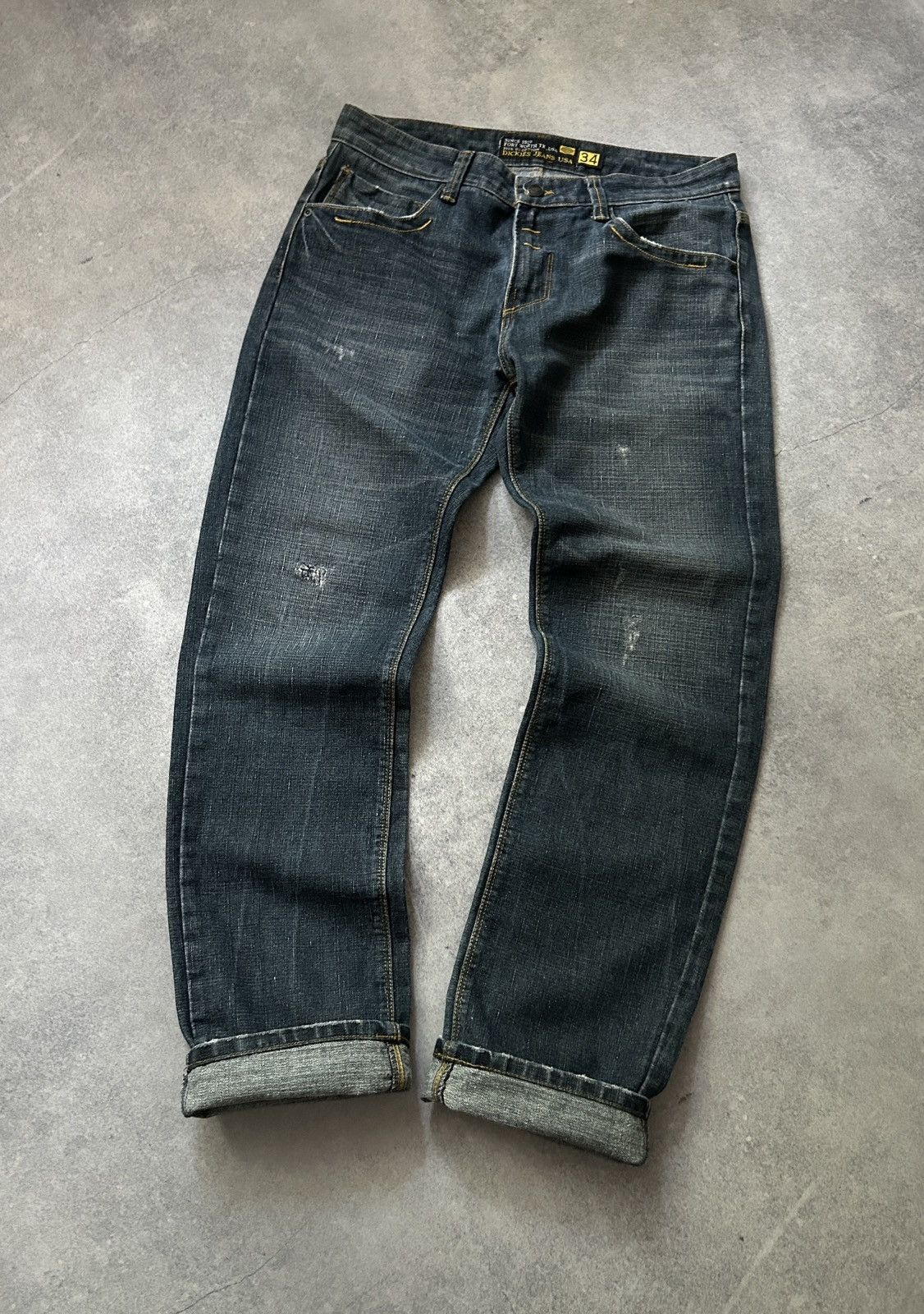 Dickies Vintage Dickies jeans made in usa distressed dark blue Size US 34 / EU 50 - 2 Thumbnail