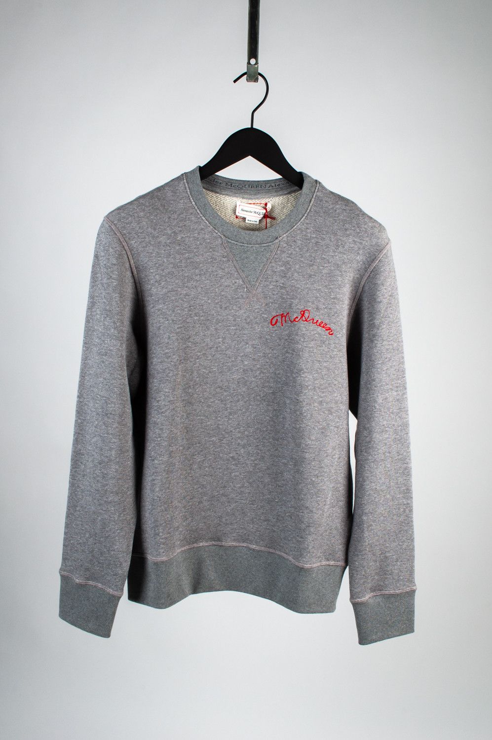 image of Alexander Mcqueen Crew Neck Men Grey Top Jumper Fits M H4181 (Size Medium)