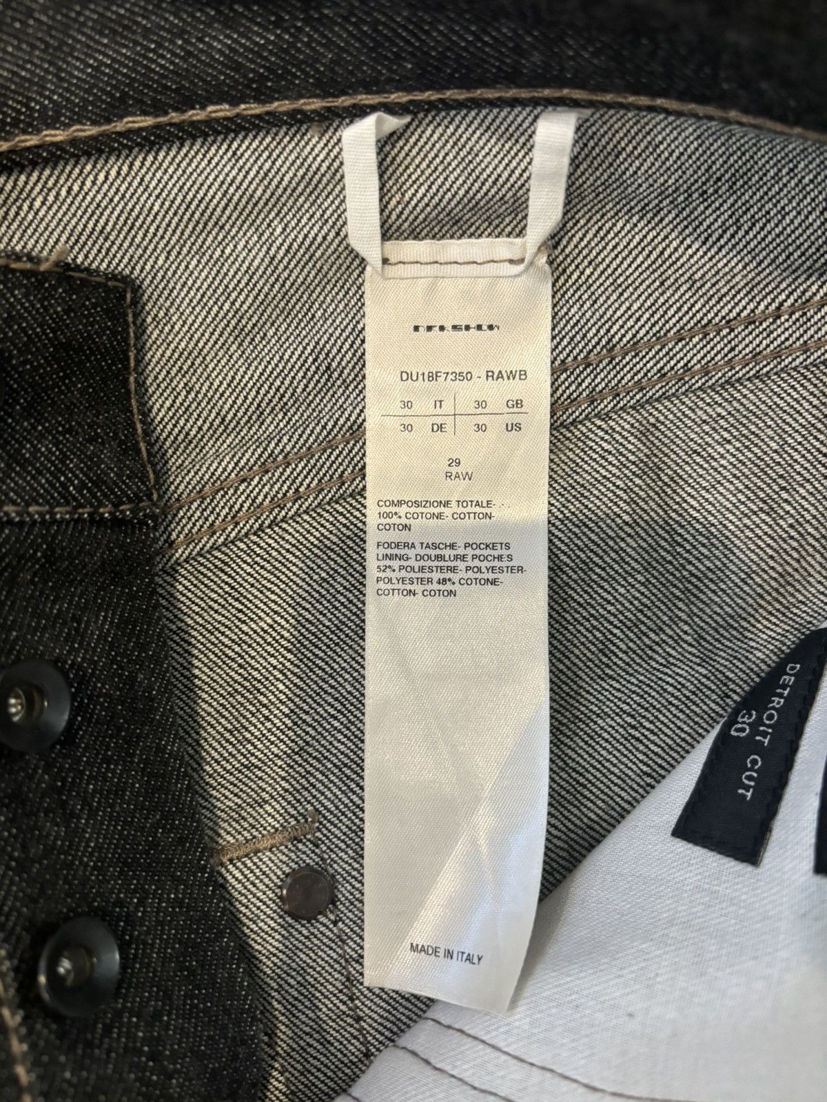 Rick Owens × Rick Owens Drkshdw Detroit Raw denim Size US 30 / EU 46 - 3 Thumbnail