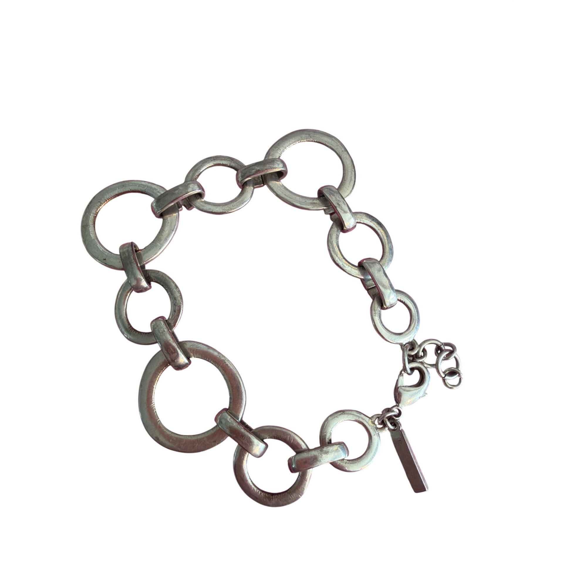 Nine West Nine West Silver Tone Circle Link Chain Bracelet Open Circle Size ONE SIZE - 4 Thumbnail