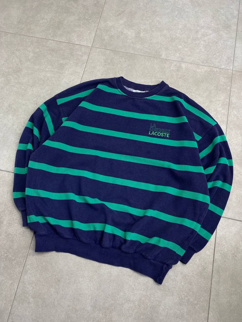 Lacoste Vintage La Chemise Lacoste Striped Sweatshirt Size US L / EU 52-54 / 3 - 4 Thumbnail