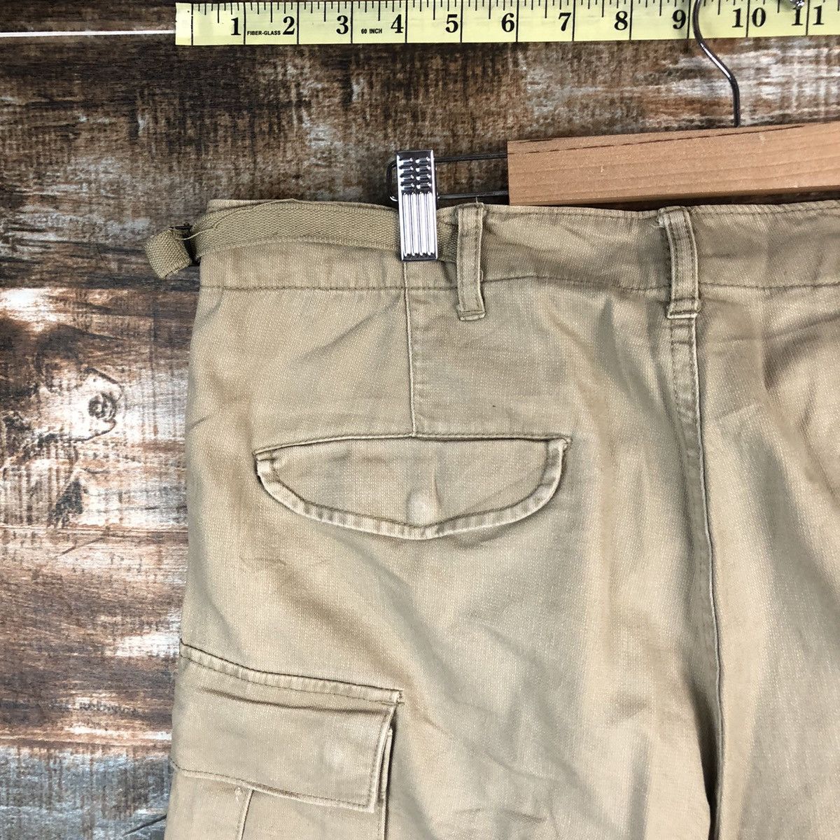 Japanese Brand Back Number Cream Cargo Multipocket Pants #A1423 Size US 33 - 18 Thumbnail
