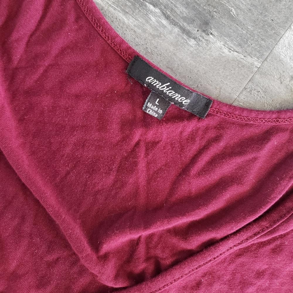 Designer Burgundy Drawstring Ambiance Cropped Short Sleeve Size L / US 10 / IT 46 - 4 Thumbnail