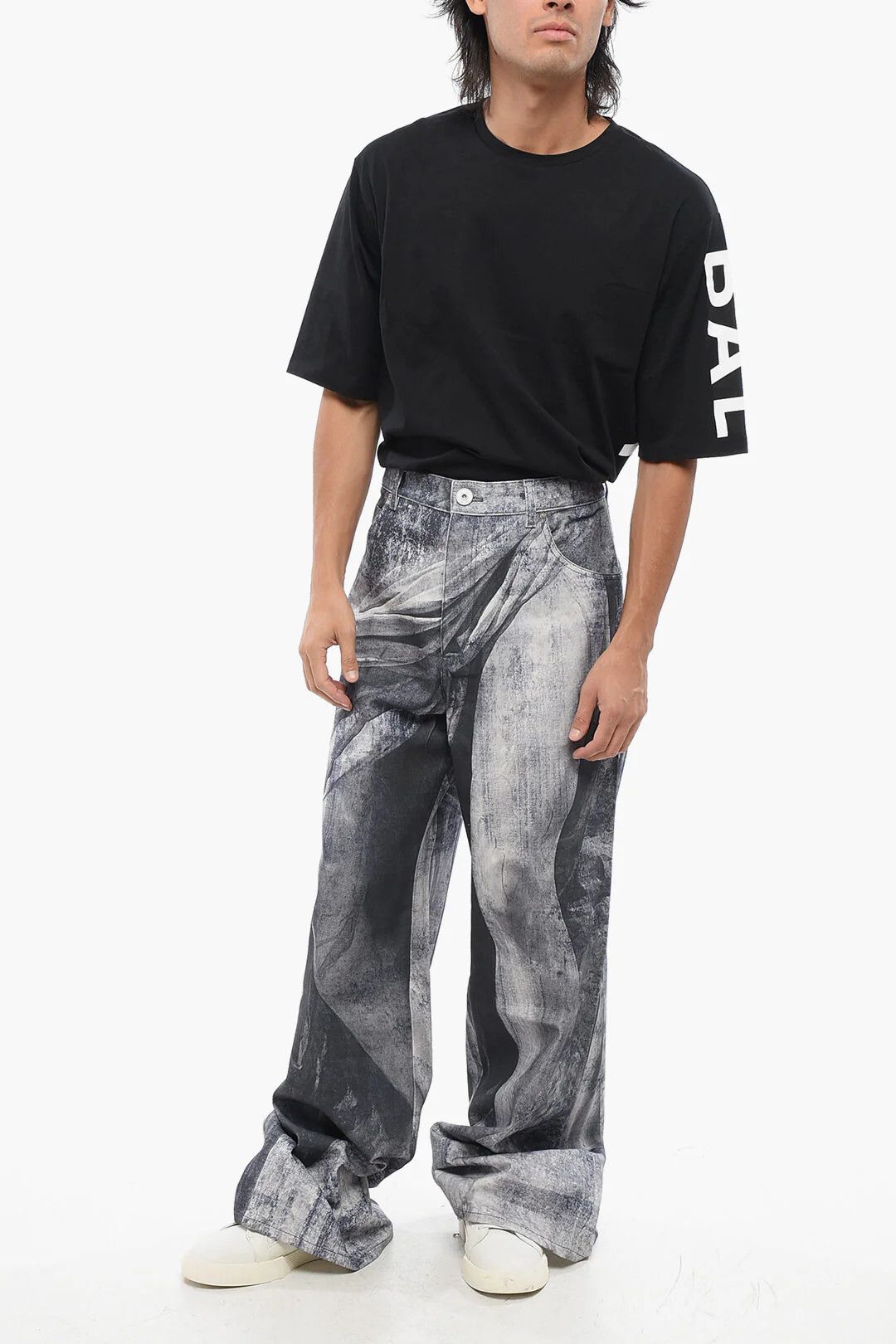 Balmain og1mm0326 Loose-Fit Jeans in Blue/Grey Size US 32 / EU 48 - 2 Thumbnail