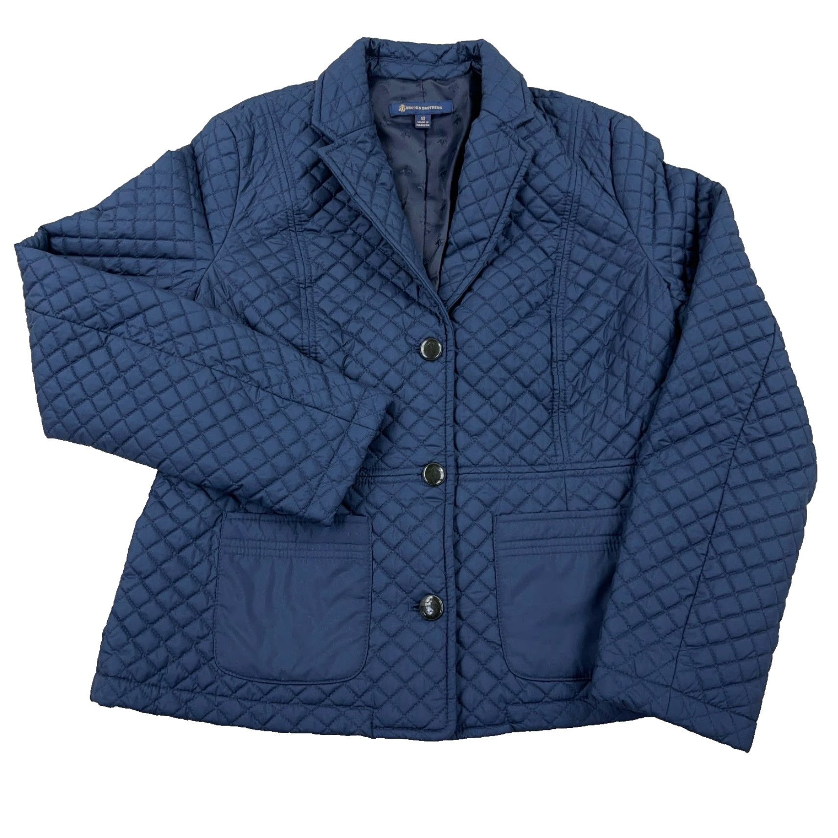 Brooks Brothers Brooks Brothers Quilted Puffer Jacket Women Size 10 Blue Navy Chore Button Up Size L / US 10 / IT 46 - 2 Thumbnail