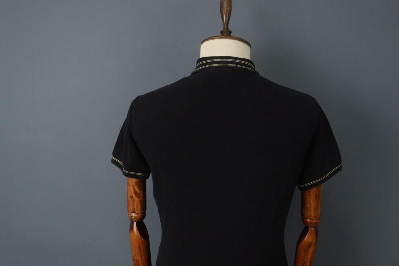Versace Versace Black Cotton Collared Popover Polo Shirt Size L Size US L / EU 52-54 / 3 - 9 Thumbnail