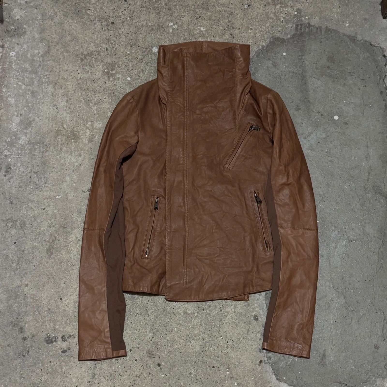 Other Rick owens style high neck leather jacket Size S / US 4 / IT 40 - 1 Thumbnail
