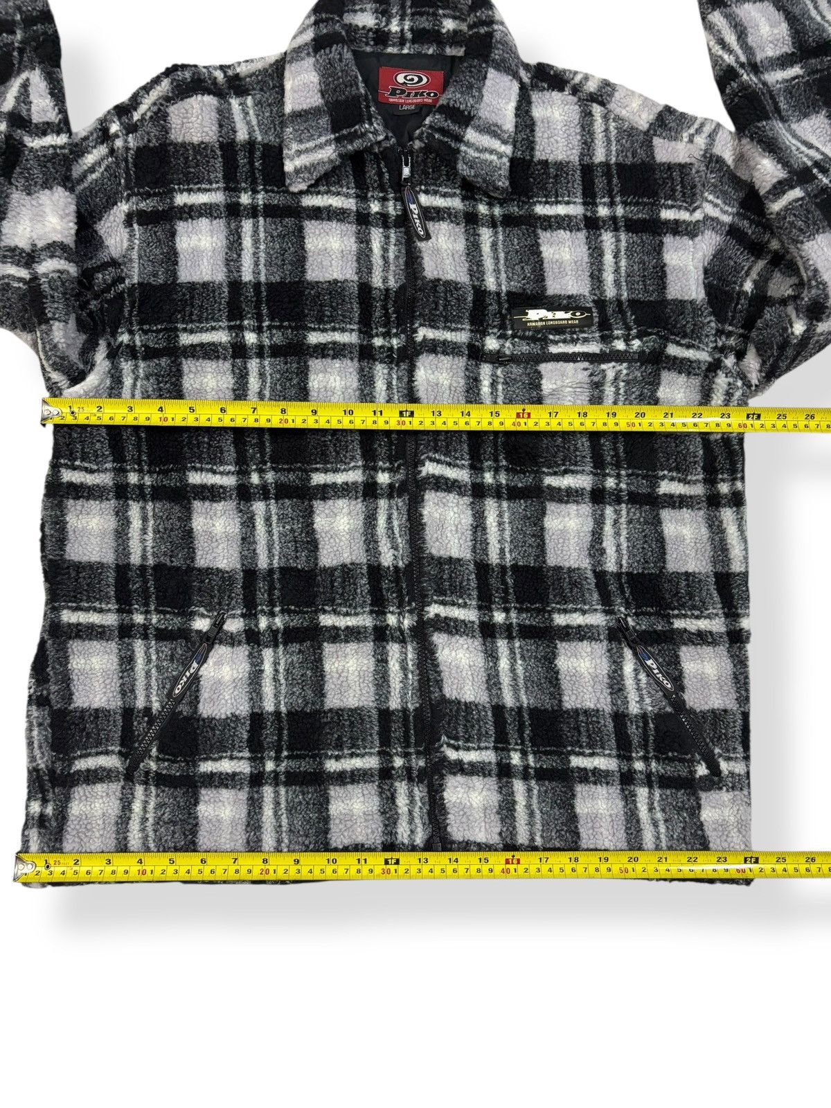 Vintage Piko Hawaiian Plaid Fleece Zipper Gorpcore Jacket