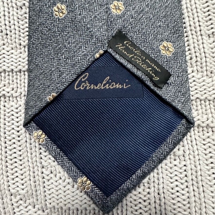 Corneliani Corneliani gray floral motif silk tie Size ONE SIZE - 4 Thumbnail