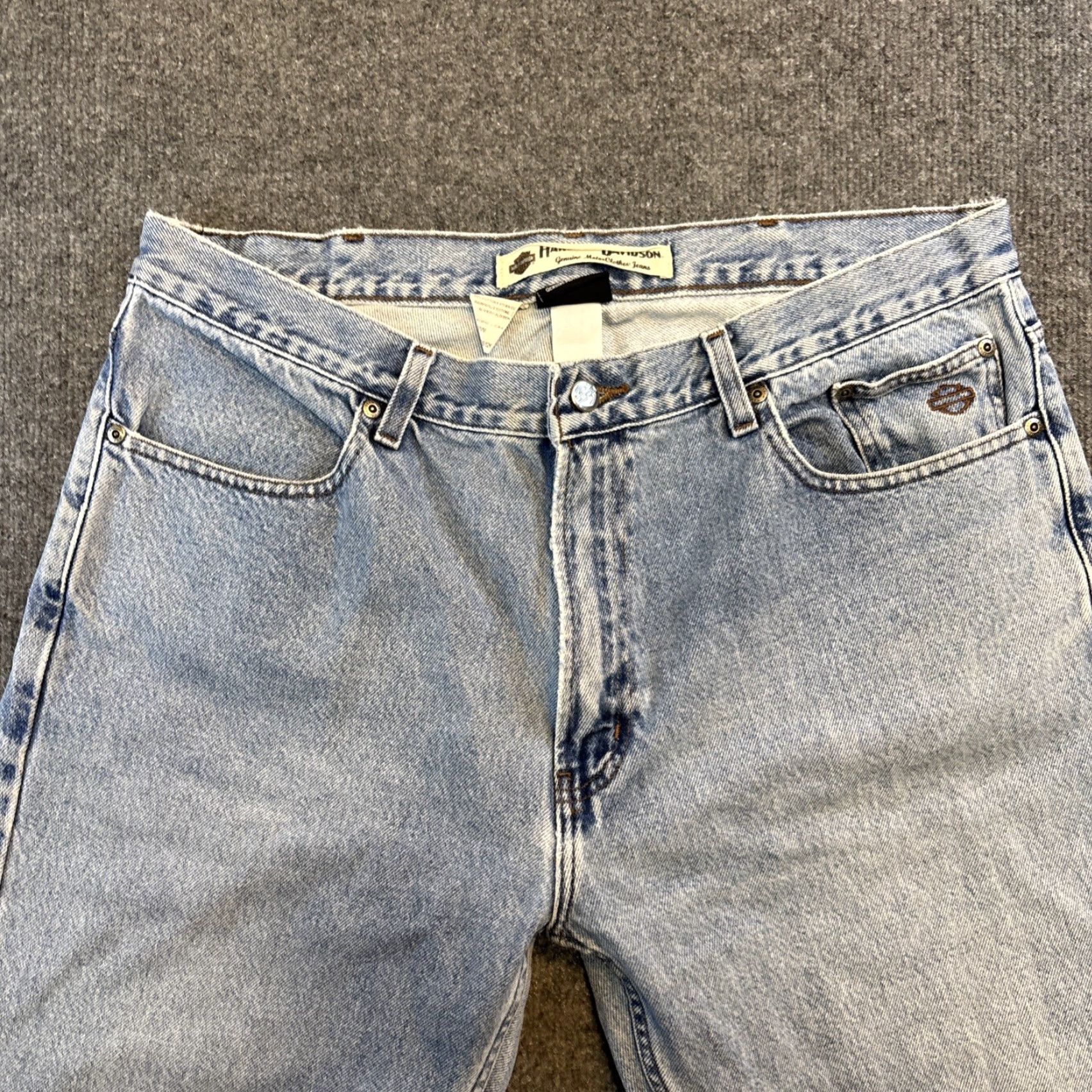 Harley Davidson Harley-Davidson Jeans Harley-Davidson Original Denim Blue 100% Cotton Bootcut Jeans 38x30 Mens Regular Twist Pockets Vintage No Size US 38 / EU 54 - 5 Thumbnail