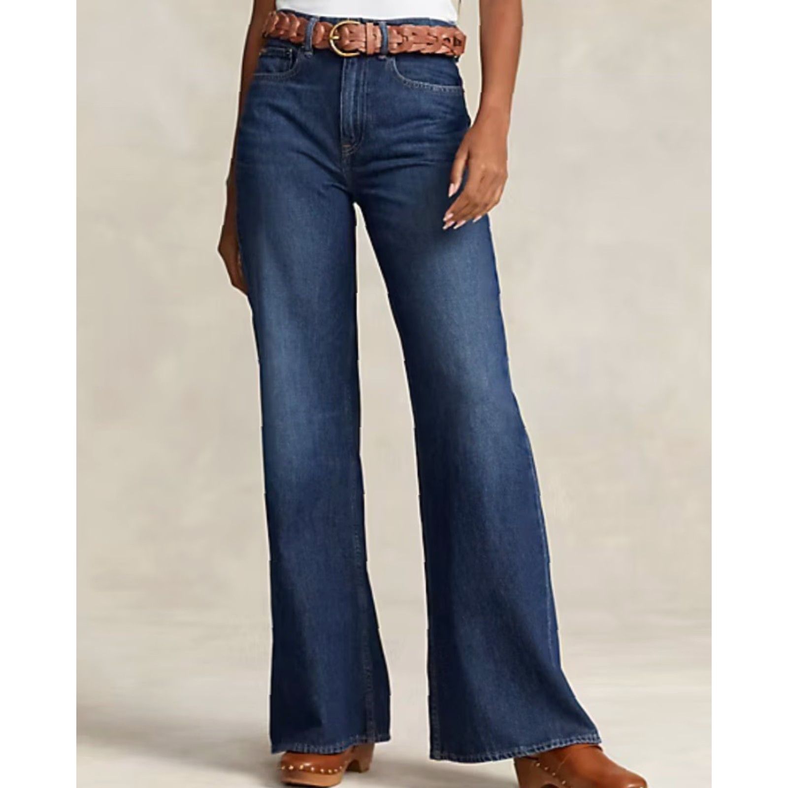 Polo Ralph Lauren Polo Ralph Lauren Jeans Women 26 High-Rise Wide-Leg 30in Blue Cotton Denim 5-Pocket Stretch Vintage: No Size 26" / US 2 / IT 38 - 2 Thumbnail