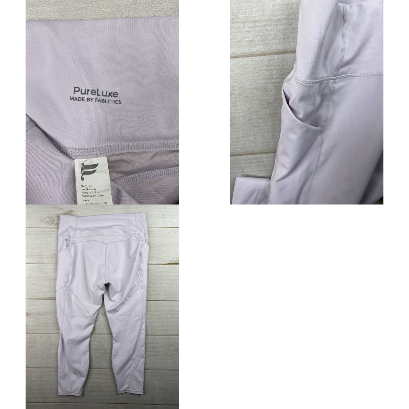 Fabletics Fabletics Leggings PureLuxe Womens XXL Purple High Waisted Crop Pockets Athletic Shirt Hat Size 40" / US 18 - 8 Thumbnail