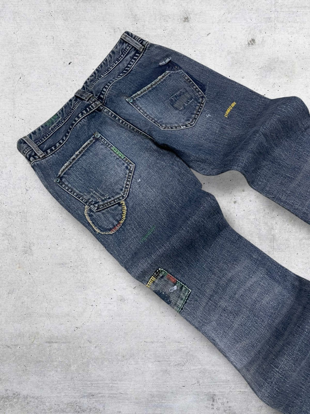 Hysteric Glamour VINTAGE BACK NUMBER JAPAN DESIGNER OG FLARED PATCHWORK DENIM Size US 30 / EU 46 - 16 Thumbnail