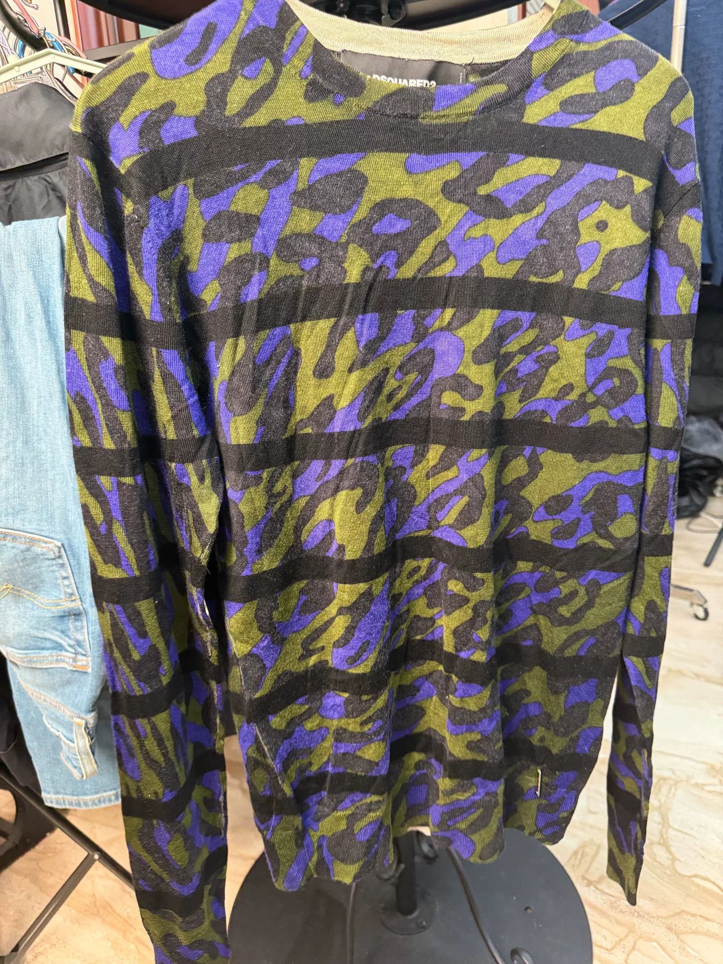 Dsquared2 Dsquared2 Camouflage Wool Long-Sleeve T-Shirt Size US S / EU 44-46 / 1 - 1 Thumbnail