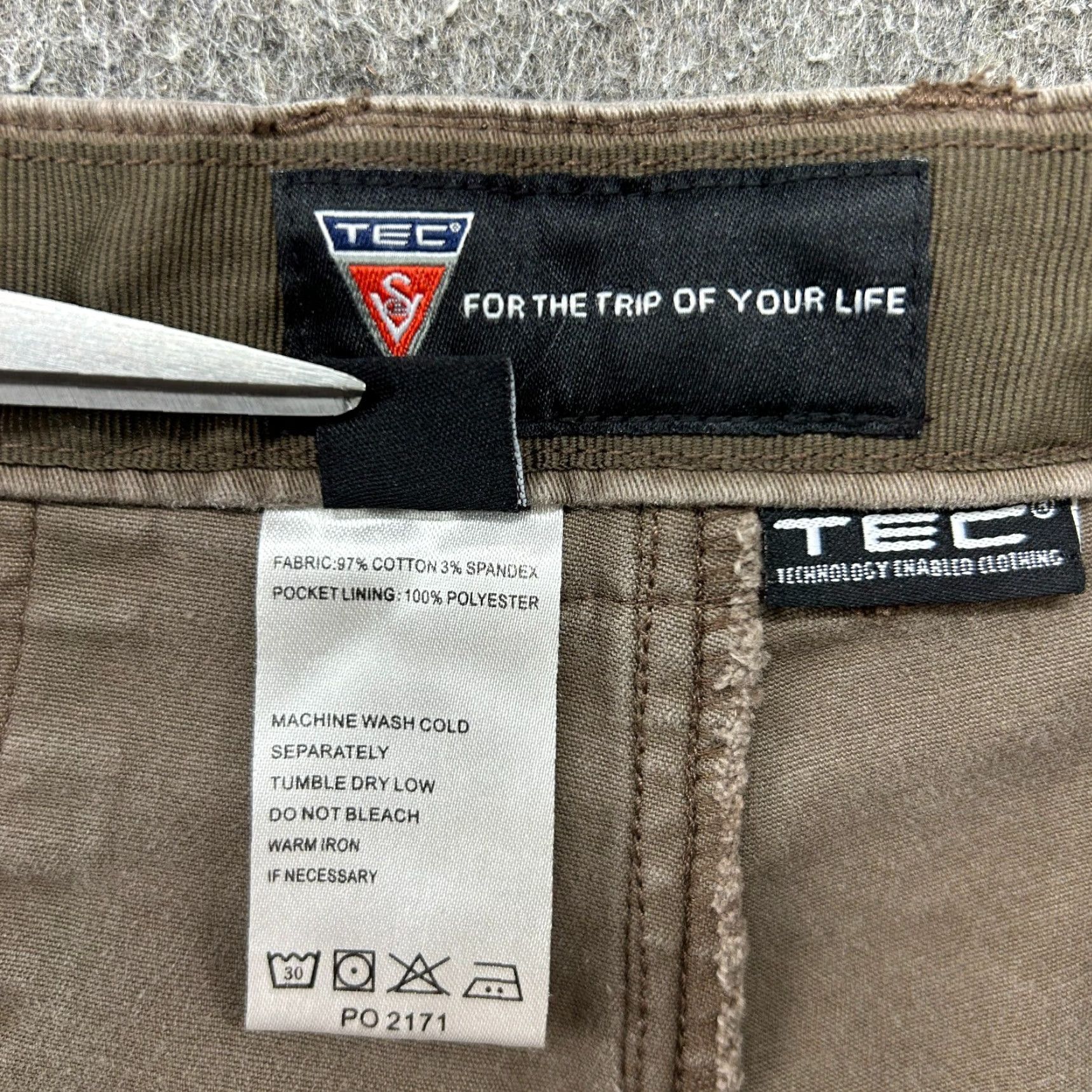 Vintage SCOTTeVEST Pants Mens 36x27 Brown Cotton Relaxed Straight Chino Cargo Pocket Casual Vintage: No? Size 36R - 4 Thumbnail