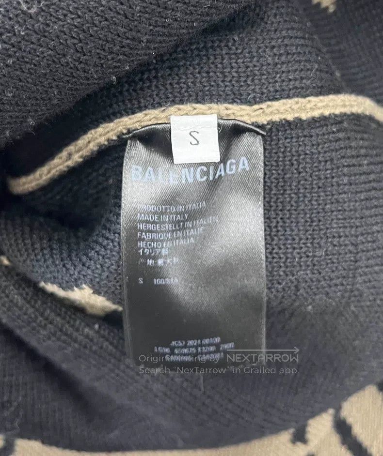 Balenciaga Balenciaga Light brown cardigan with full print knit Size US S / EU 44-46 / 1 - 4 Thumbnail