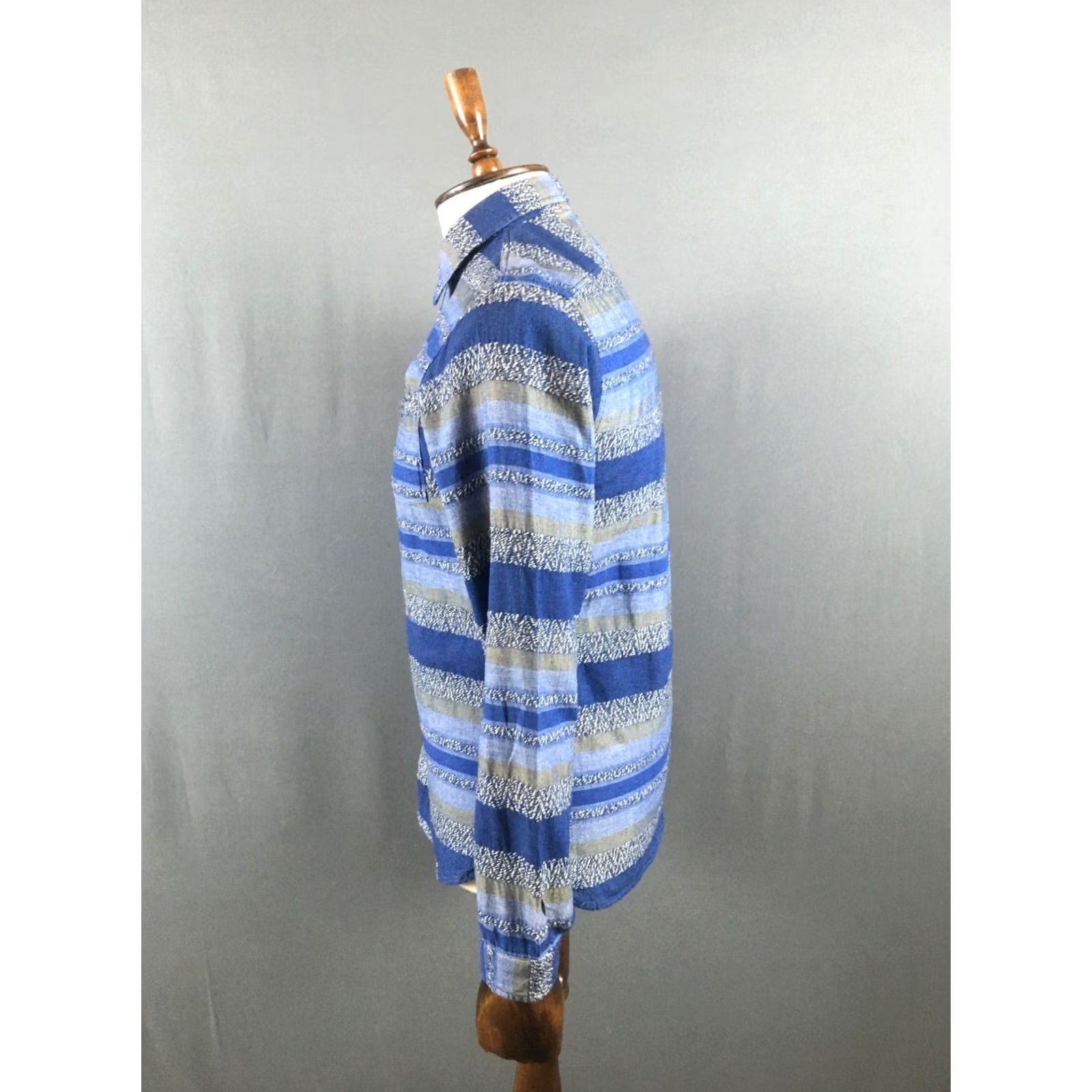 Edwin Edwin Shirt Cotton Blue Men S Button-Up Point Collar Long Sleeve Size US S / EU 44-46 / 1 - 2 Thumbnail
