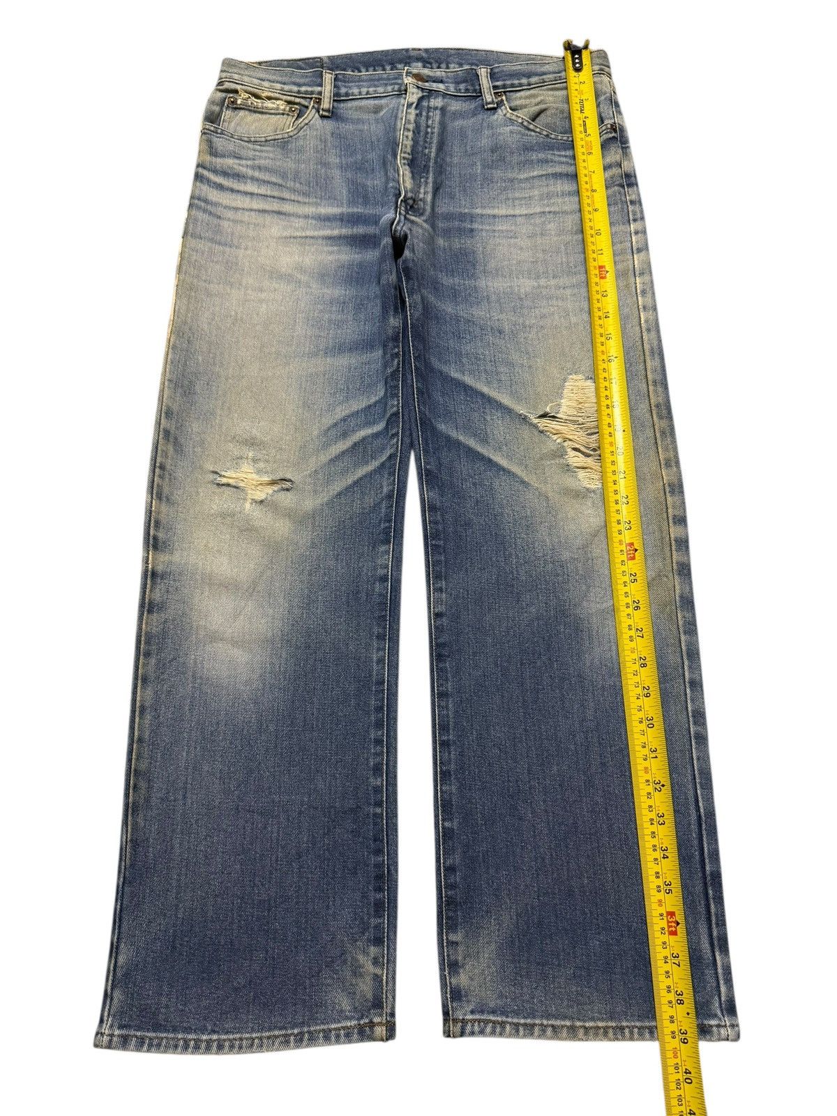 Kapital Vintage Y2K Japanese Brand Faded Blue Distressed Straight Size US 34 / EU 50 - 9 Thumbnail