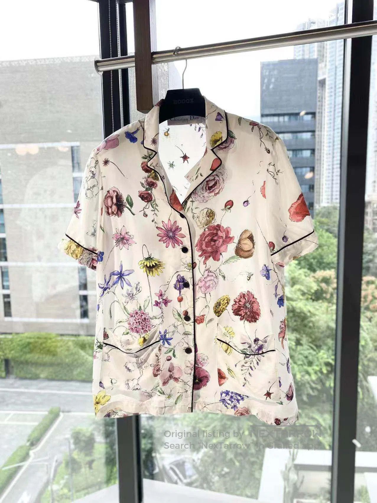 Dior Dior Floral embroidered short-sleeved shirt| Size XS / US 0-2 / IT 36-38 - 2 Thumbnail