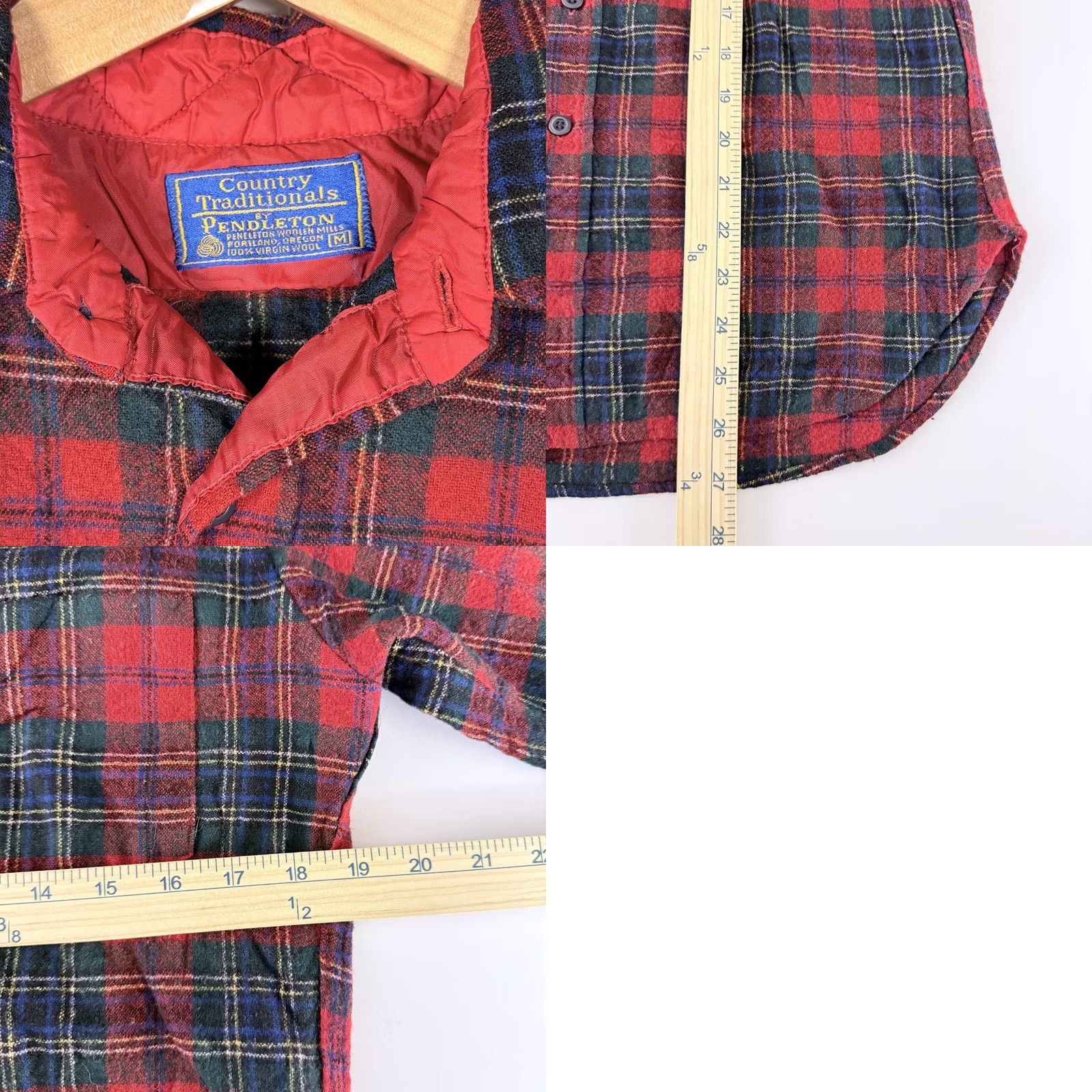 Pendleton Vintage Pendleton Shirt Men Green Red Plaid Long Sleeve Medium Wool Virgin Button-Up Size US M / EU 48-50 / 2 - 8 Thumbnail