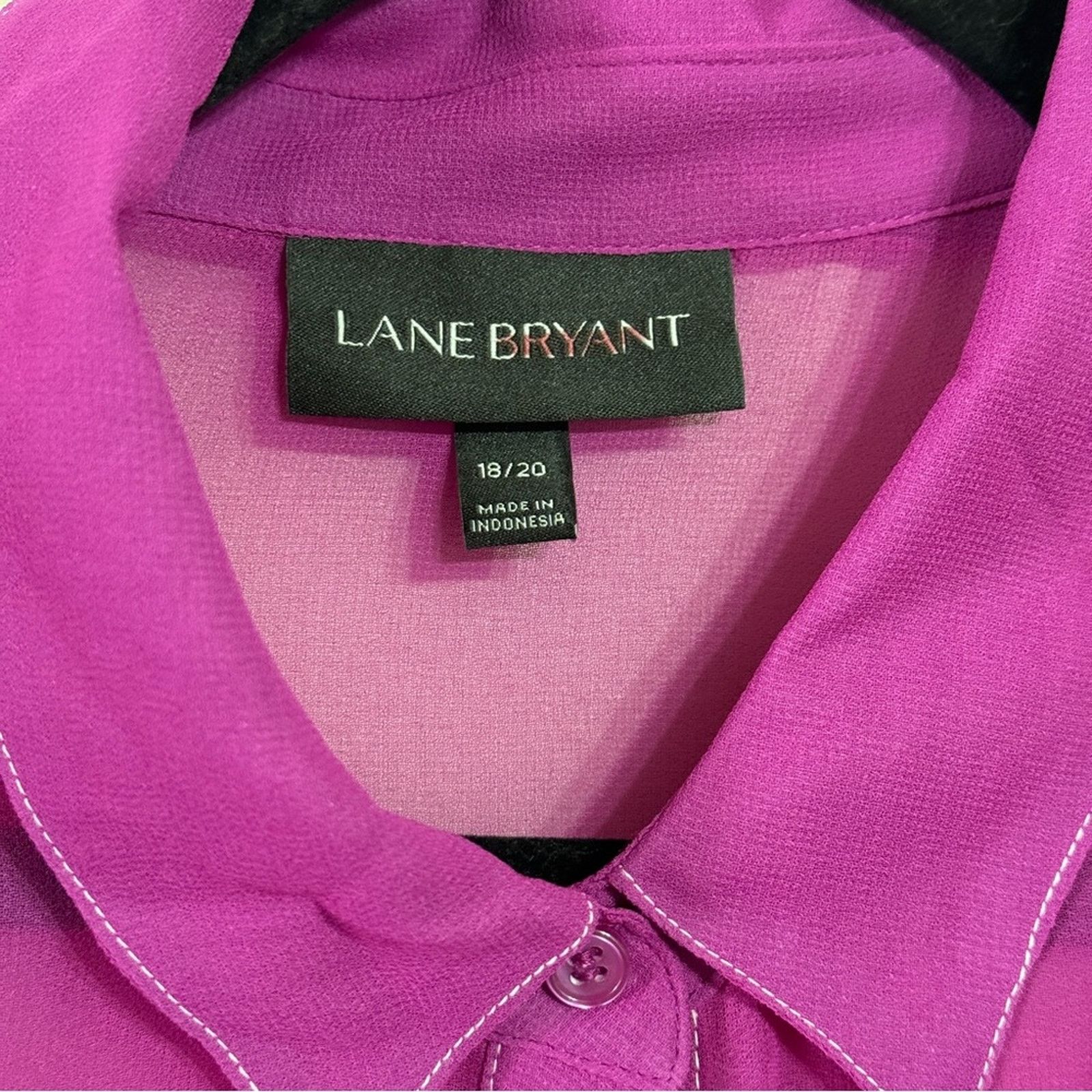 Other Lane Bryant Sheer Long Sleeve Peplum Tunic Blouse Size XXL / US 16-18 / IT 52-54 - 3 Thumbnail