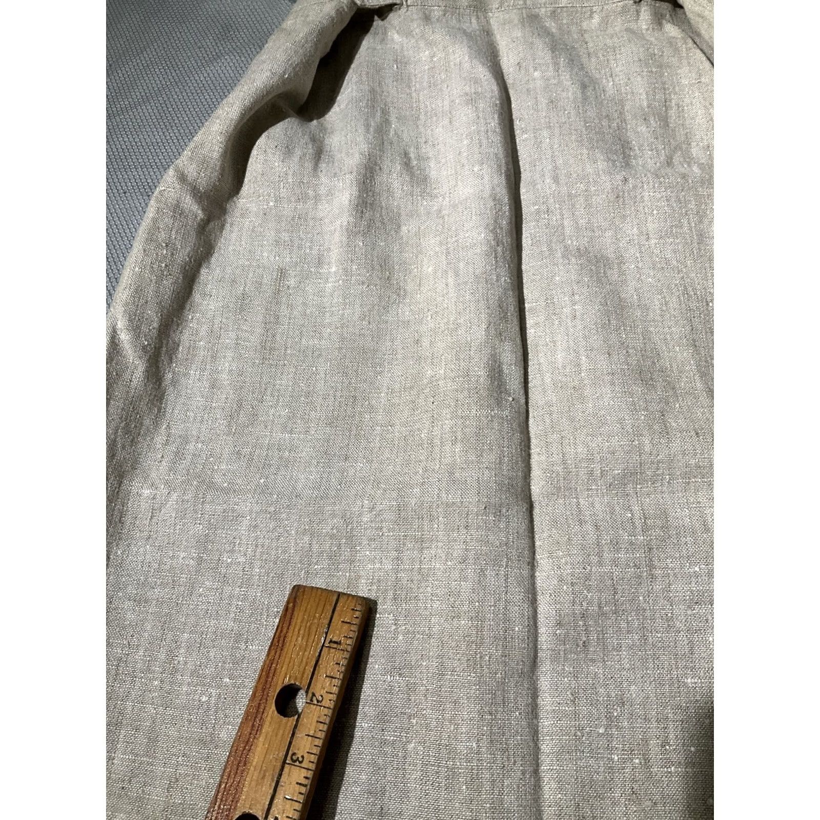 Vintage VINTAGE Eggplant Skirt Womens US Size 2 Beige 100% Linen Pencil Button Elastic Waist Long Skirt Body/Workwear/Party Womens Size 26" / US 2 / IT 38 - 5 Thumbnail