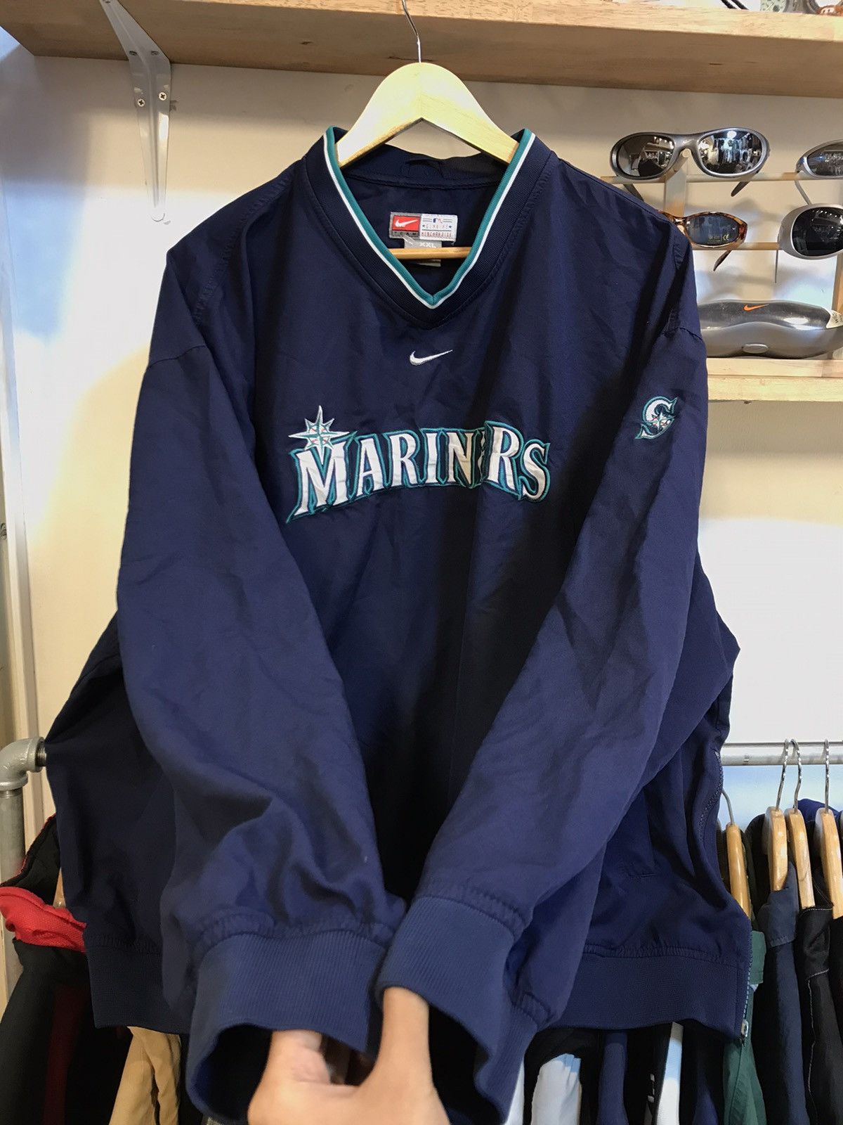 Nike × Vintage Vintage Nike Team Center Swoosh Windbreaker Size US XXL / EU 58 / 5 - 6 Thumbnail
