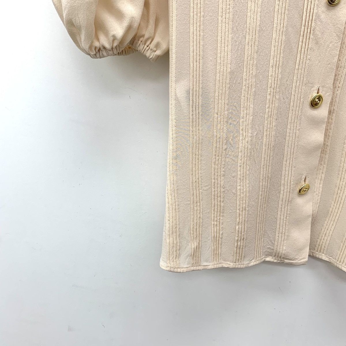 Miu Miu Miu Miu apricot striped doll collar mulberry silk shirt Size XS / US 0-2 / IT 36-38 - 4 Thumbnail