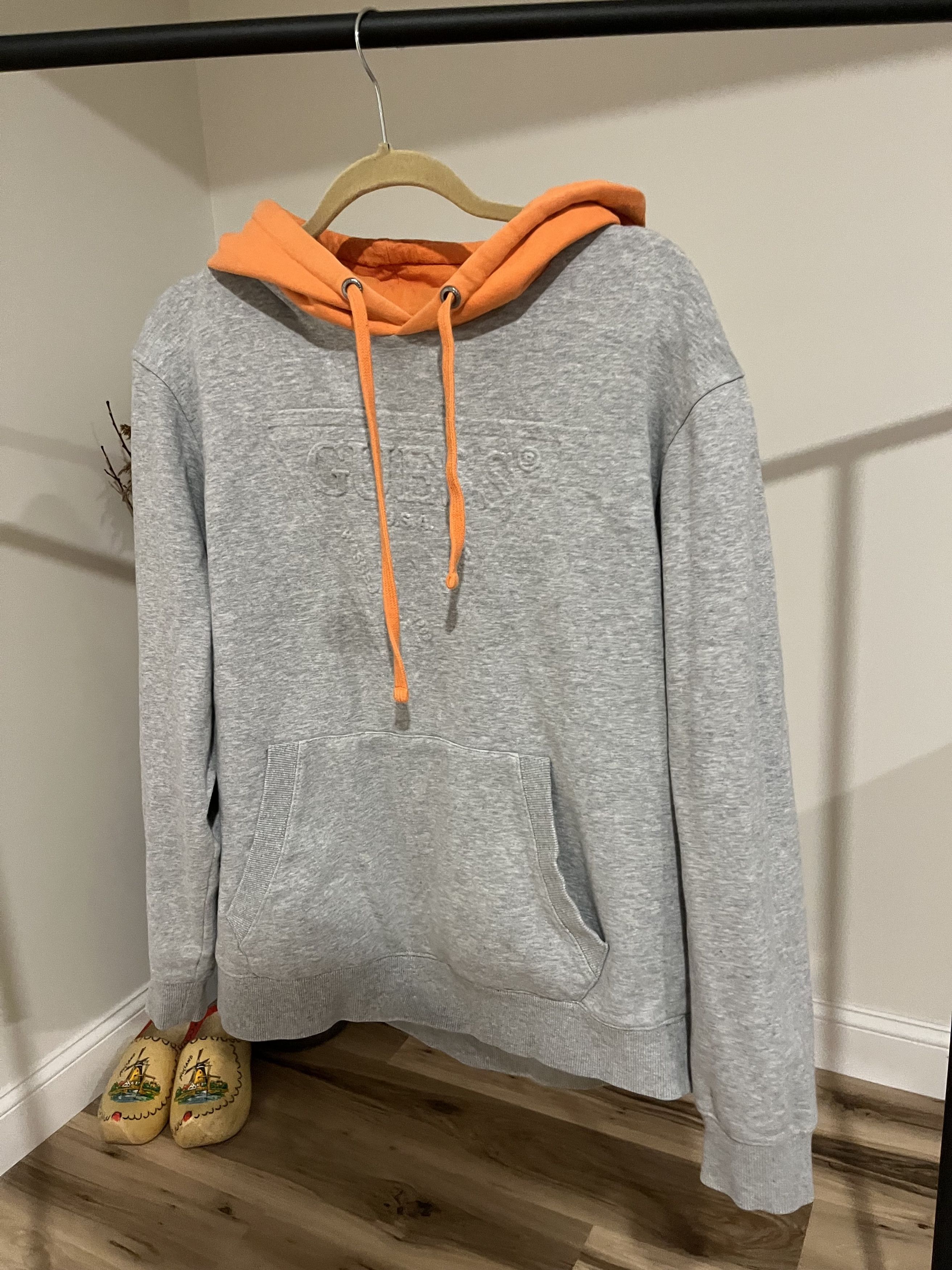 Guess Guess Hoodie – Size Large – Grey with Orange Hood Size US L / EU 52-54 / 3 - 1 Thumbnail
