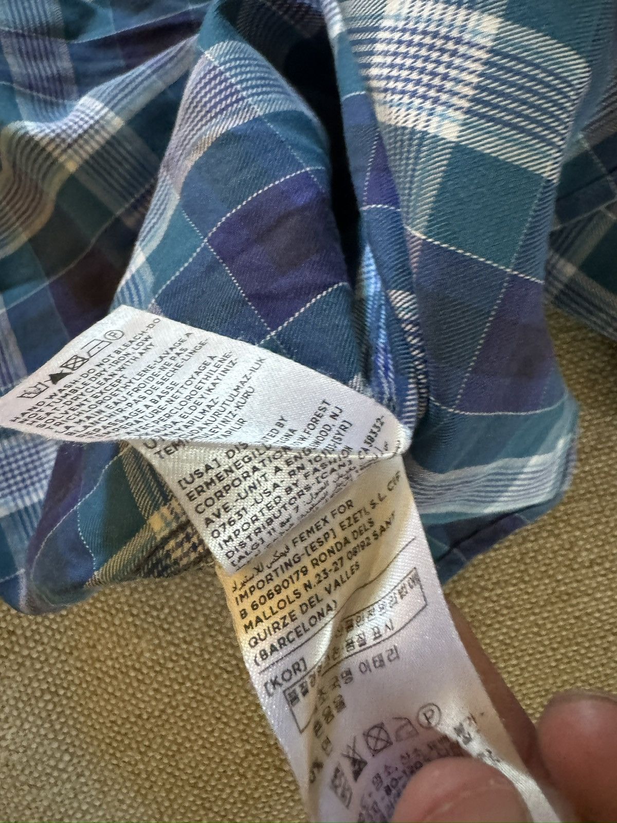 Ermenegildo Zegna Ermenegildo Zegna Vintage Check Sport Shirt Size US XL / EU 56 / 4 - 8 Thumbnail