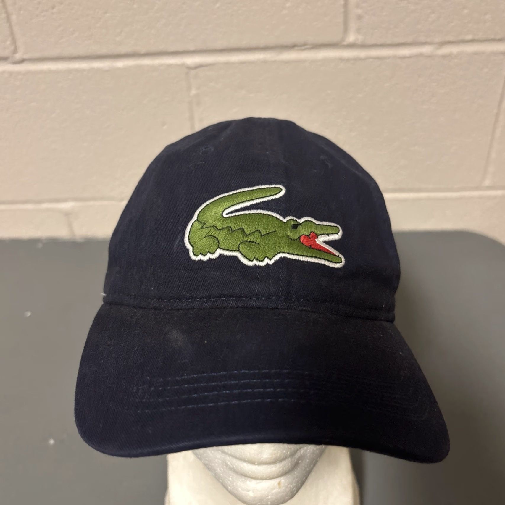 Lacoste Lacoste Hat Unisex Blue Adjustable Cotton Strapback Cap Large Croc Logo Preppy Hat Mens One Size Sideways Size ONE SIZE - 3 Thumbnail