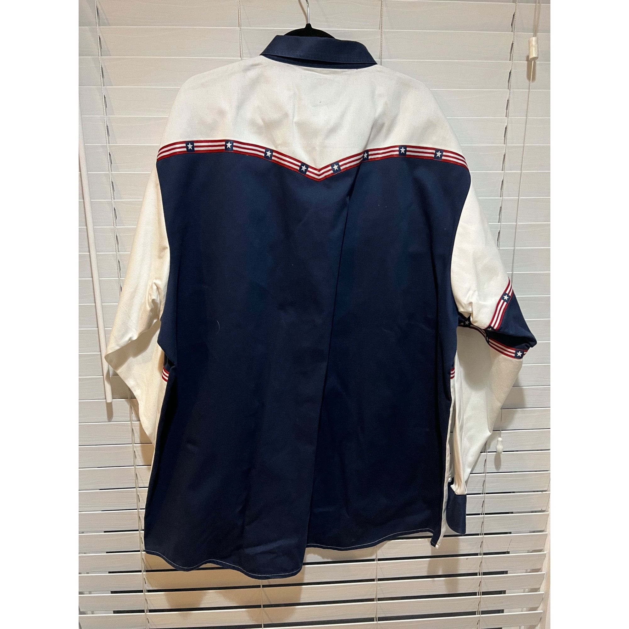 Vintage × Wrangler Vintage Wrangler USA Stars and Stripes Button Up Shirt - Siz Size US XXL / EU 58 / 5 - 3 Thumbnail