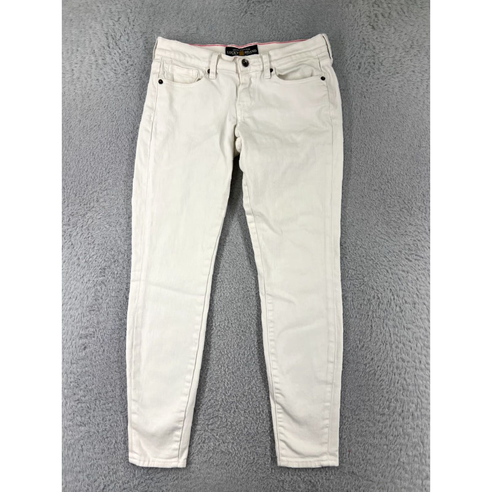 Lucky Brand Lucky Brand Jeans 2 White Denim Skinny Tapered Cotton Blend Stretch Womens Size 26" / US 2 / IT 38 - 2 Thumbnail