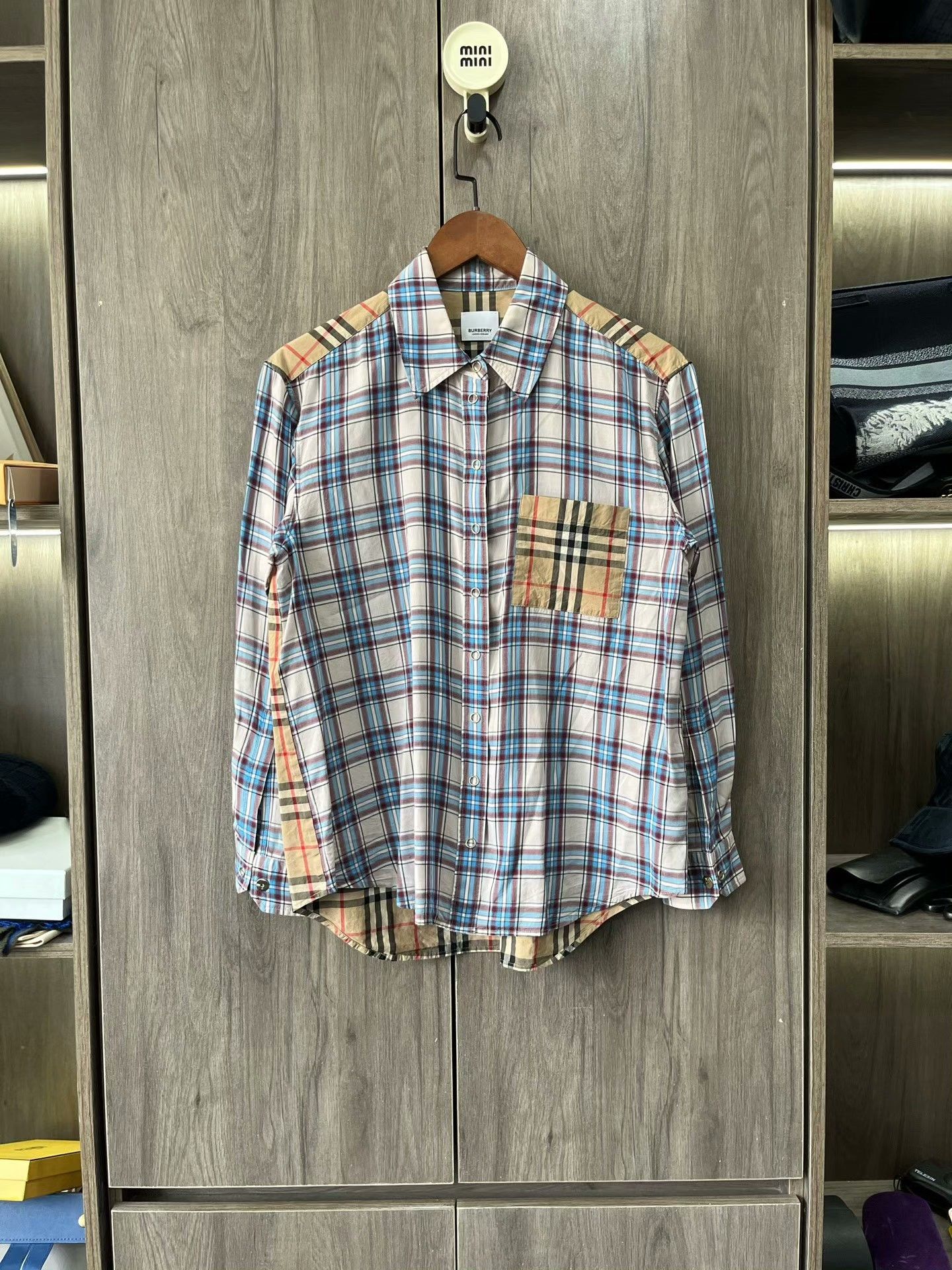 Burberry Burberry Check Panel Long-Sleeve Shirt Size XS / US 0-2 / IT 36-38 - 1 Thumbnail