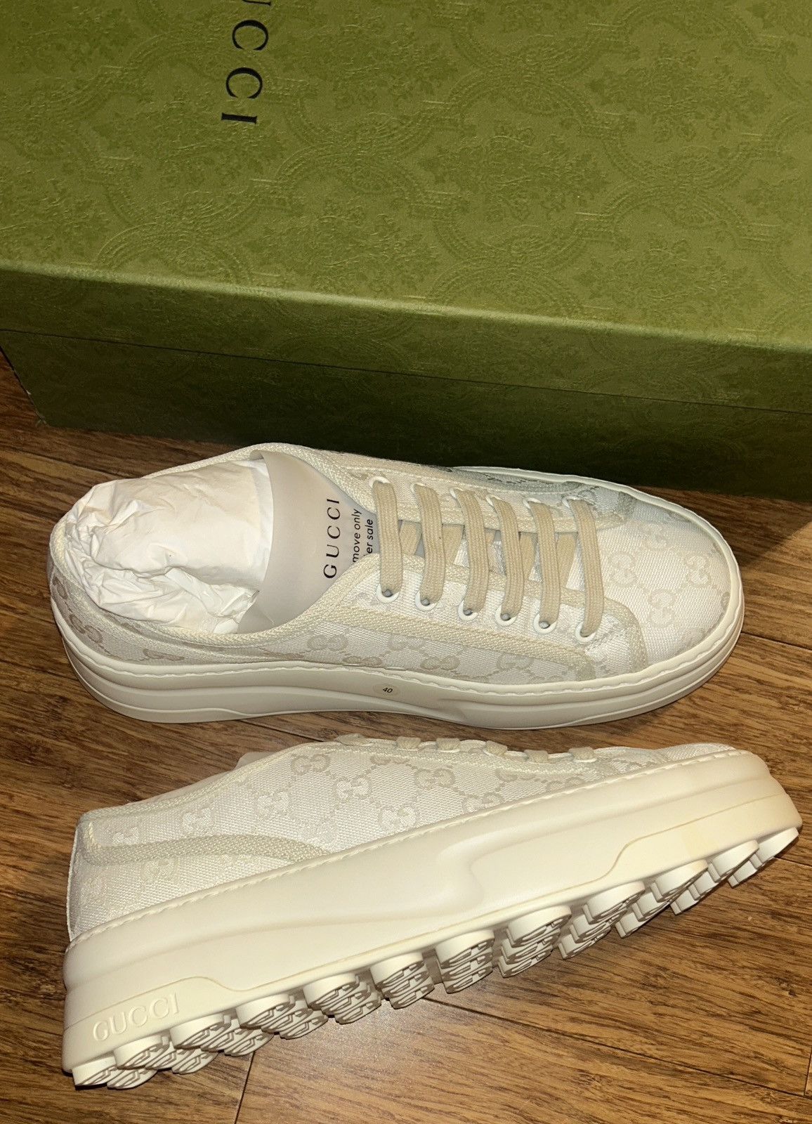 Gucci Gucci Tennis 1977 GG Logo Embroidery Sneaker Great White Size US 10 / IT 40 - 6 Thumbnail