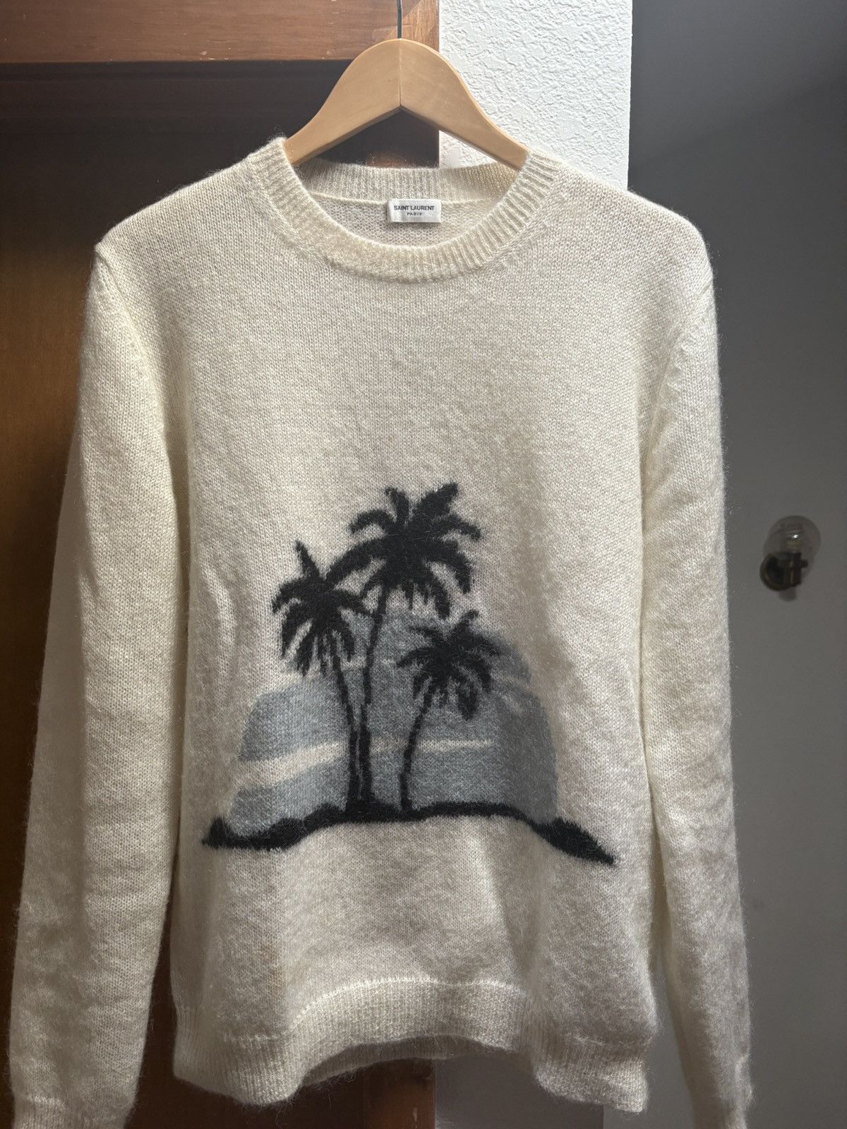 Saint Laurent Paris SS16 Saint Laurent palm tree mohair wool sweater Size US L / EU 52-54 / 3 - 1 Thumbnail