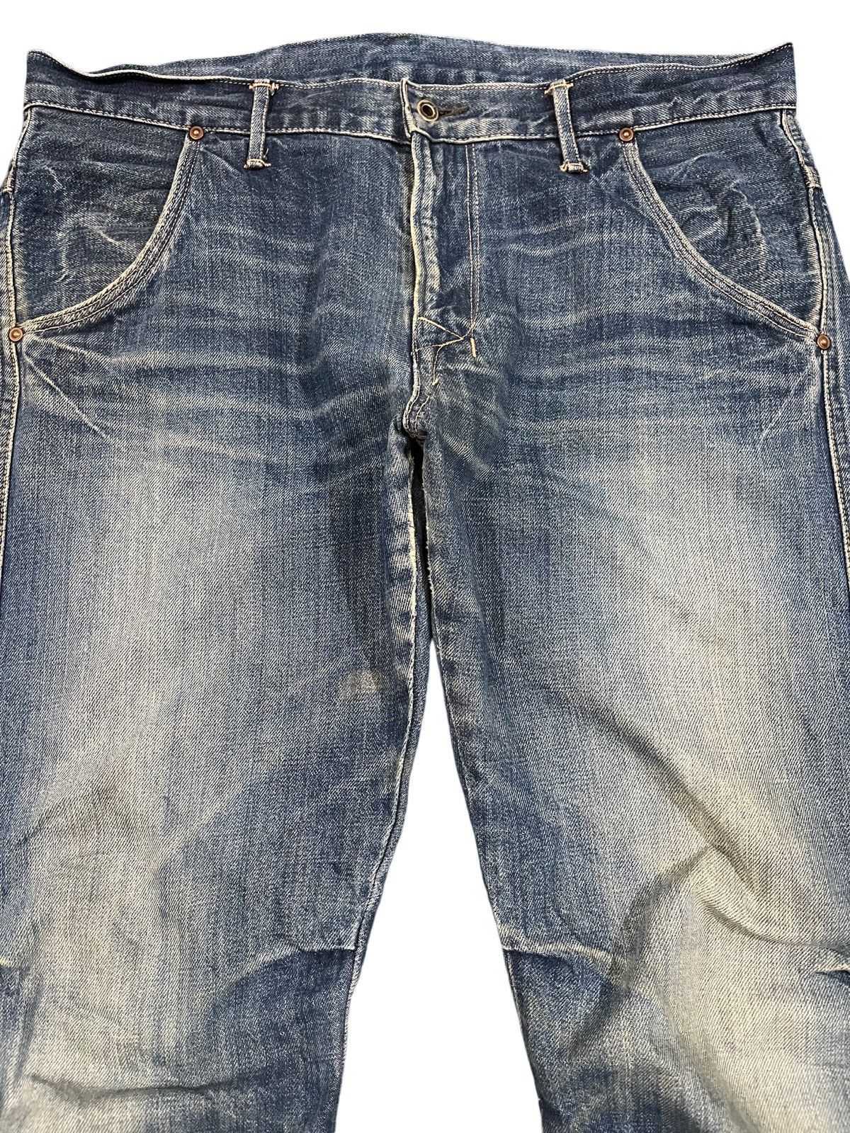 Japanese Brand Vintage Medio Quadro Twisted Leg Flare Denim Size US 35 - 2 Thumbnail