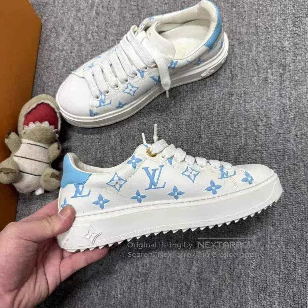 Louis Vuitton Louis Vuitton Blue Monogram Platform Shoes. Size US 5 / IT 35 - 3 Thumbnail