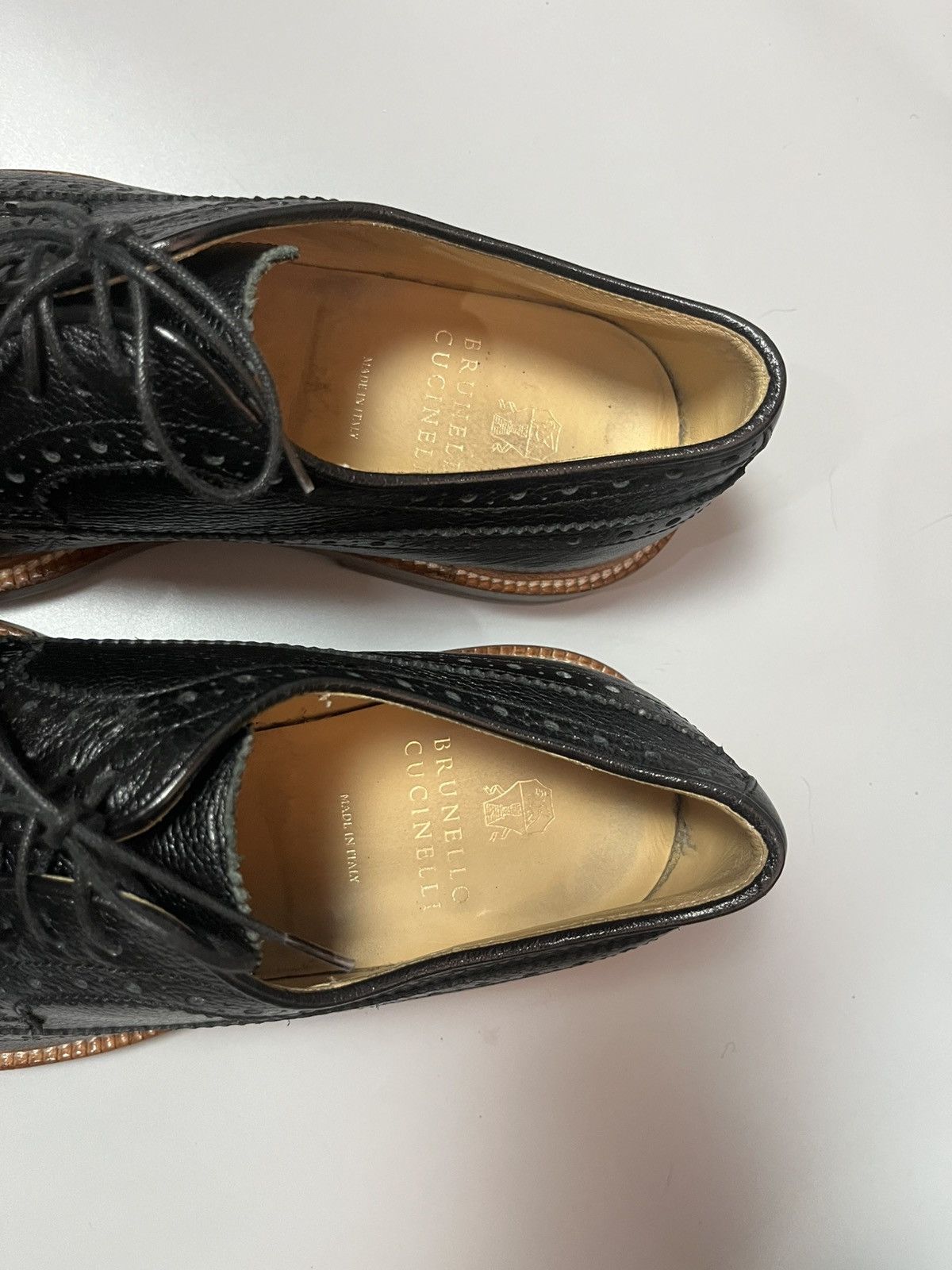 Brunello Cucinelli Brunello Cucinelli grained leather wingtip derby brogues Size US 9 / EU 42 - 6 Thumbnail